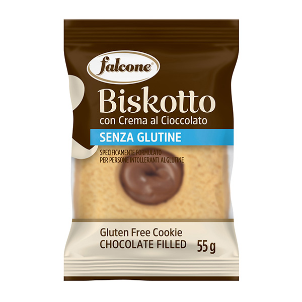  Biscotti farciti linea Biskotti - cioccolato - monoporzione da 55 gr - Falcone 