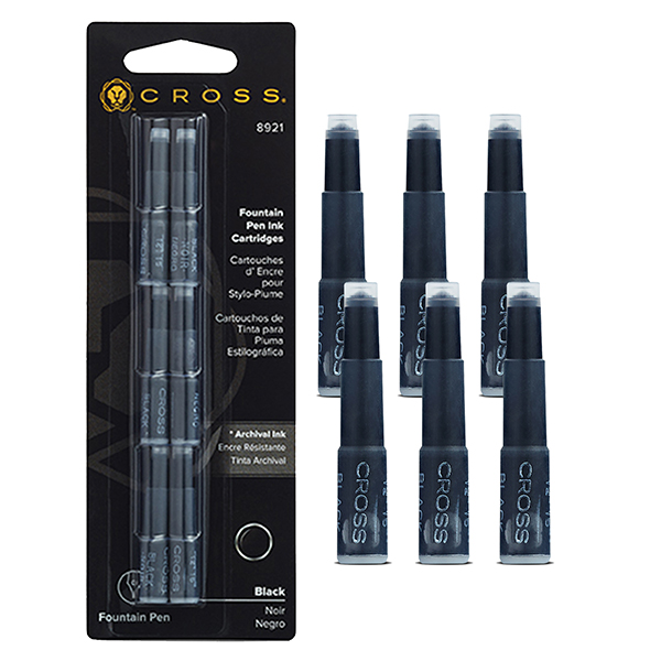  Cartucce inchiostro - nero - Cross - conf. 6 pezzi 