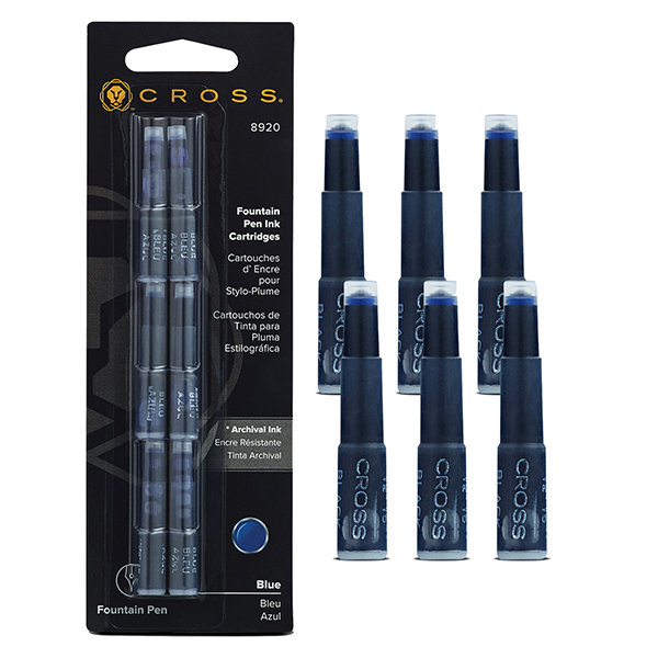  Cartucce inchiostro - blu - Cross - conf. 6 pezzi 