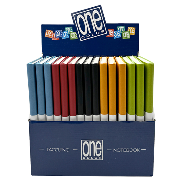  Taccuini One Color - A5 - rigata - 96 fogli - 70 gr - Blasetti - display 15 pezzi 
