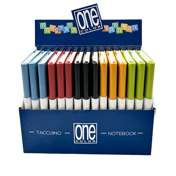  Taccuini One Color - A6 - rigata - 64 fogli - 70 gr - Blasetti - display 15 pezzi 