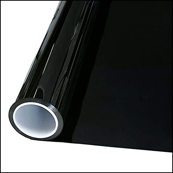  Pellicola adesiva - 50 cm x 10 m - protezione UV alta - trasparenza medio bassa - riflettente/nero - Patifix 