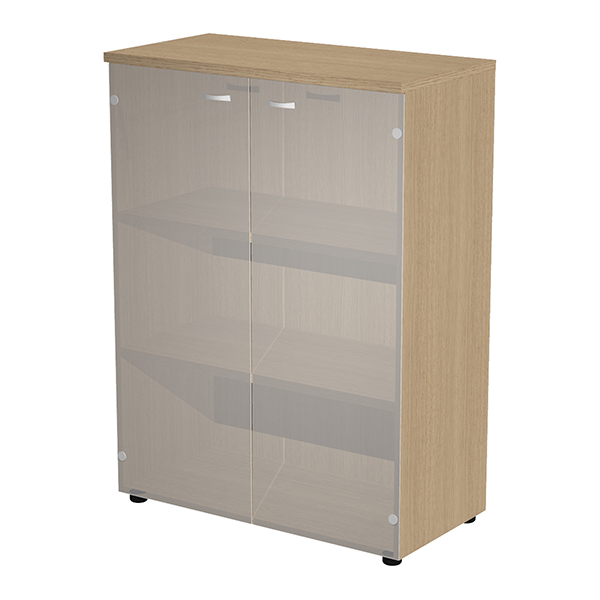  Armadio modulare - a 2 ante vetro - 90 x 44 x 123 cm - rovere 