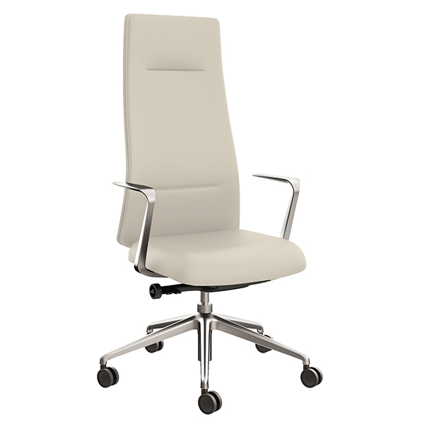  Poltrona direzionale Bull BUA - con braccioli fissi - panna - Unisit 