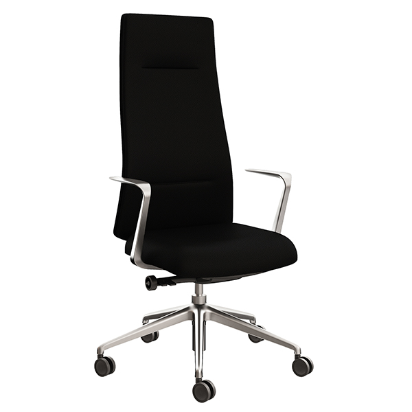  Poltrona direzionale Bull BUA - con braccioli fissi - nero - Unisit 