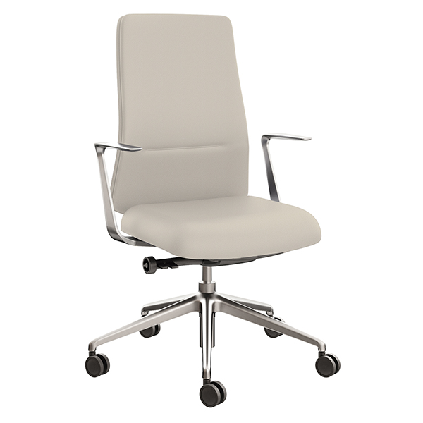  Poltrona direzionale c/bracc Bull BUB in ecopelle panna 