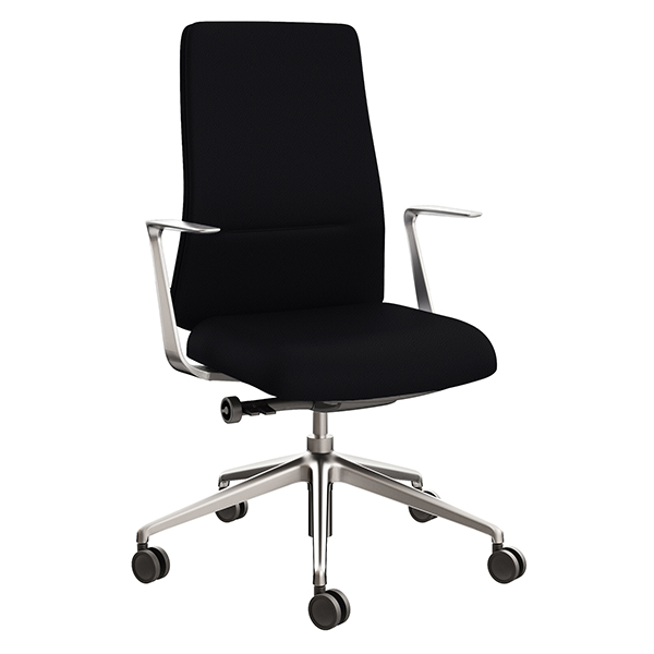  Poltrona direzionale c/bracc Bull BUB in ecopelle nero 