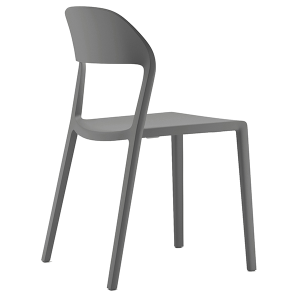  Seduta attesa Mina con braccioli in PP grigio 