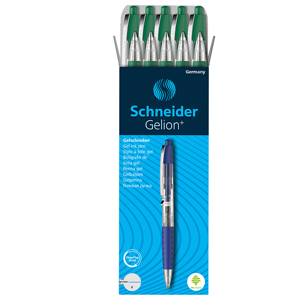  Penna gel Gelion+ a scatto - punta 0.7 mm - verde - Schneider 