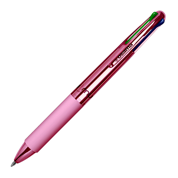  Penna a sfera 4 Multi Chrome - punta 1,00 mm - 4 colori - rose pink - Osama 
