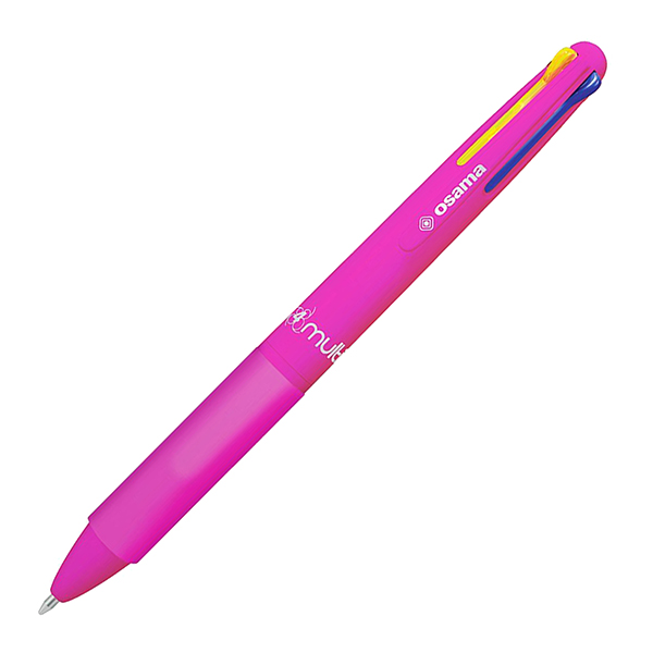  Penna a sfera 4 Multi Chrome - punta 1,00 mm - 4 colori - fucsia neon - Osama 