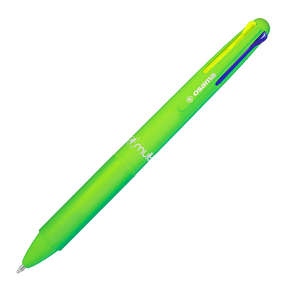  Penna a sfera 4 Multi Chrome - punta 1,00 mm - 4 colori - verde neon - Osama 