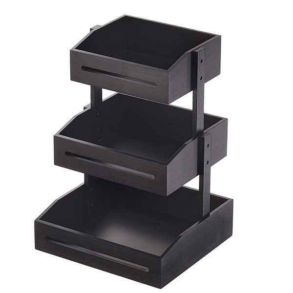 Espositore buffet - 3 piani - bamboo nero - H 41cm - Leone 
