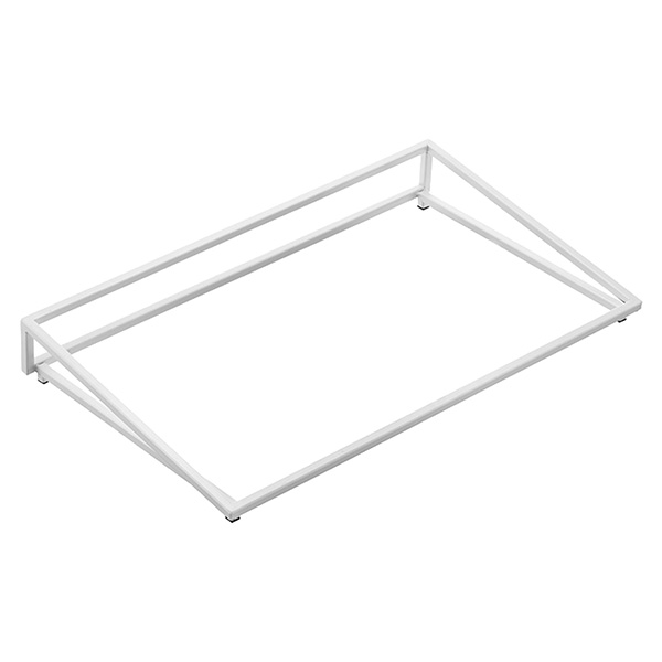  Supporto per vassoio - inclinato - bianco - 53 x 26,5 x 7cm - metallo - Leone 