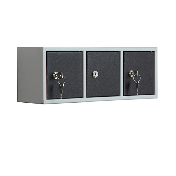  Casellario componibile Annabox - 3 porte - grigio/antracite - Metalpus 