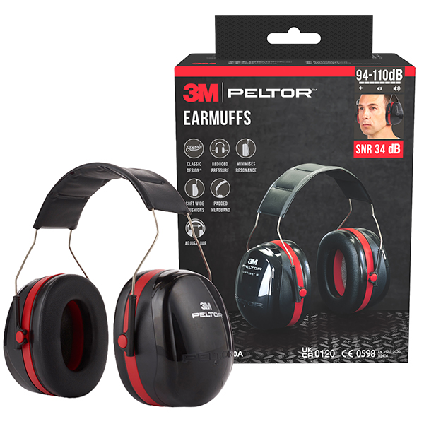  Cuffia protettiva Peltor Optime III - SNR 35 dB - nero/rosso - 3M 