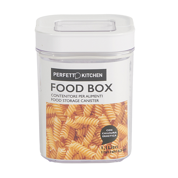  Contenitore alimentare Foodbox - 110 x 110 x 145 mm - 1,1 litri - ABS - Perfetto 
