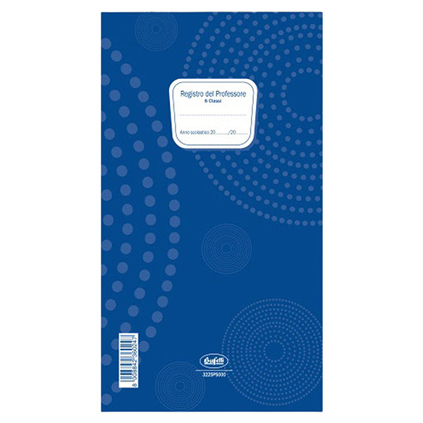  Registro del Professore (6 classi) - 31 x 17 cm - 3225PS000G - Data Ufficio 