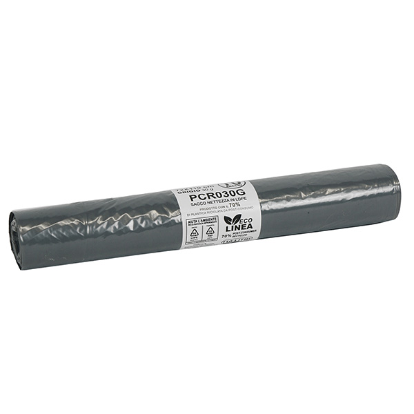  10 sacchi rifiuti PCR 110L 72x110cm 30gr grigio Bio Extrusion 