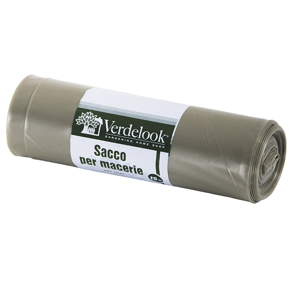  Sacco macerie - LDPE - 40 x 70 cm - 120 micron - ambra - Verdelook - conf. 15 pezzi 