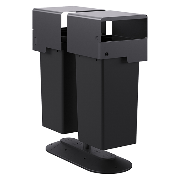  Portarifiuti MODULA - da terra - coperto - con contenitore - doppio - 41,5 x 90 x 107,5 cm - 73+73 L - antracite - Stilcasa 