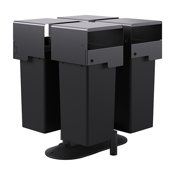  Portarifiuti MODULA - da terra - coperto - con contenitore - quadruplo - 90 x 90 x 107,5 cm - 73+73+73+73 L - antracite - Stilcasa 