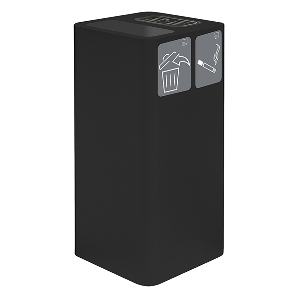  Posacenere e gettacarte - 38,3 x 38,3 x 82,5 cm - 100 L - nero - Stilcasa 