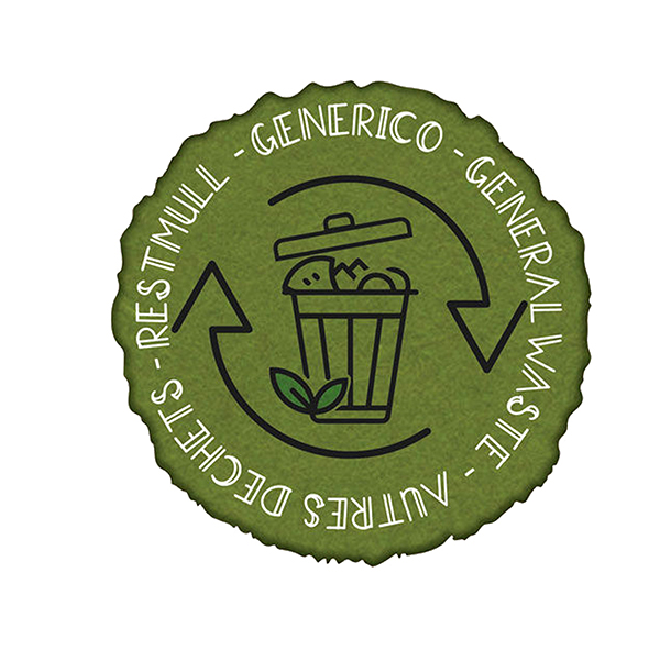  Etichetta in vinile raccolta differenziata Stik - generico - autoadesiva - 10,5 x 10,5 cm - PVC - verde - Medial International 