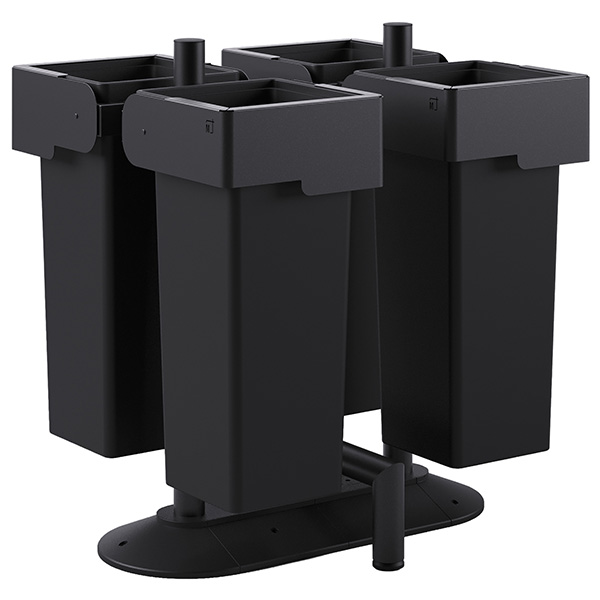  Portarifiuti MODULA - da terra - con contenitore - quadruplo - 78 x 85 x 97,5 cm - 53+53+53+53 L - antracite - Stilcasa 