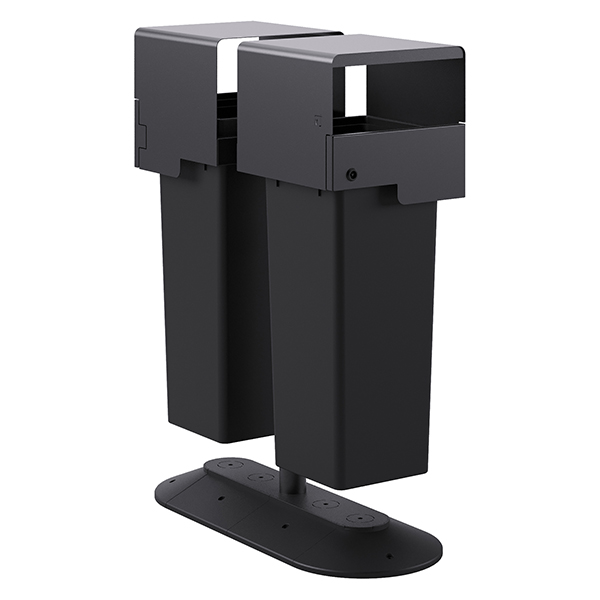  Portarifiuti MODULA - da terra - coperto - con contenitore - doppio - 85 x 35 x 107,5 cm - 53+53 L - antracite - Stilcasa 