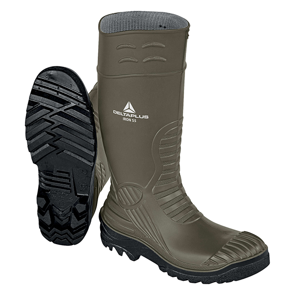  Stivali di sicurezza Iron S5 SRC - taglia 39 - PVC - kaki/nero - Deltaplus 