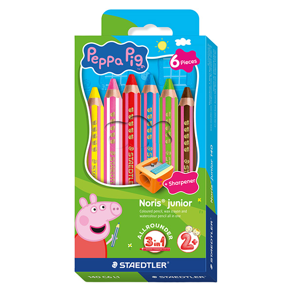  Astuccio 6pz matitone 3 in 1 Noris® Junior Peppa Pig colori assortiti Staedtler 