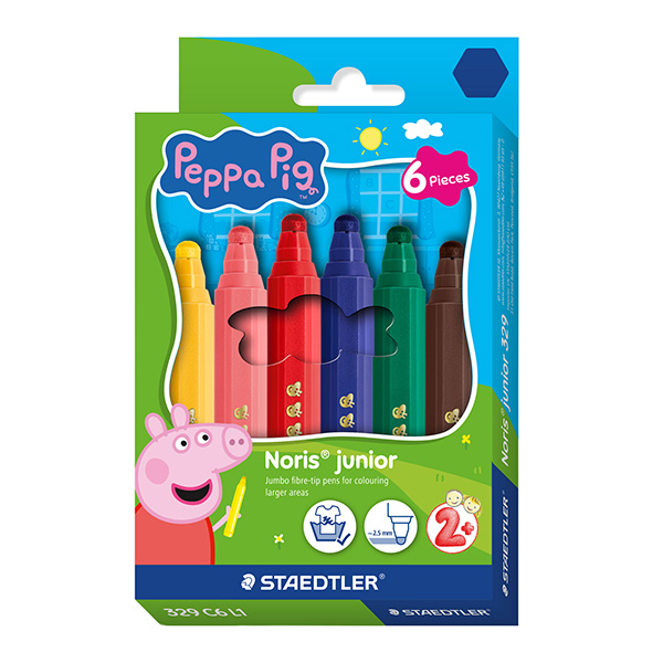  Astuccio 6pz pennarello jumbo Noris® Junior Peppa Pig colori assortiti Staedtler 