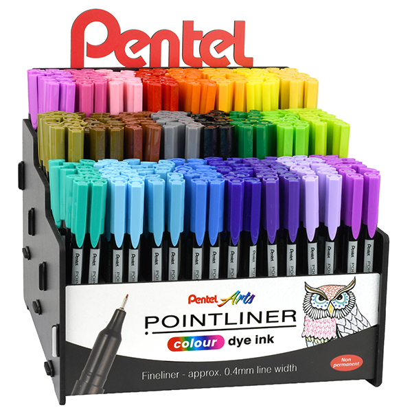  Pointliner Colour - tratto 0,4 mm - colori assortiti - Pentel - expo 288 pezzi 