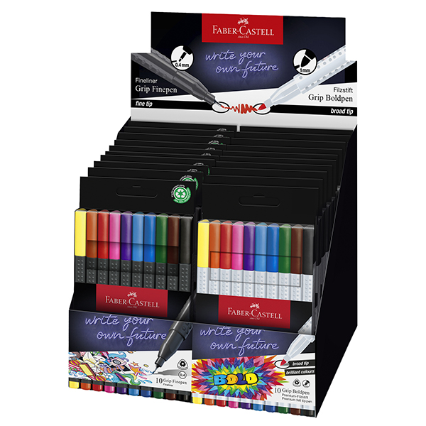  Expo 10 astucci Grip Boldpen + 10 astucci Grip Finepen colori assortiti Faber-Ca 