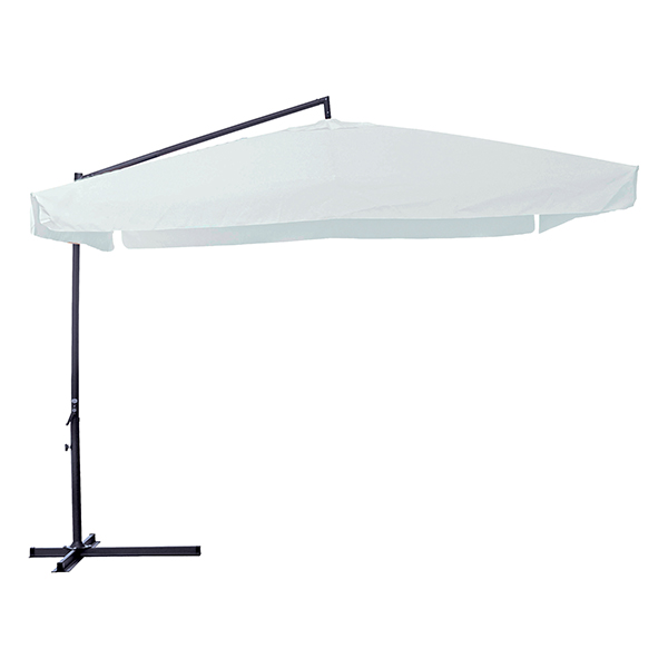  Ombrellone quadro - con braccio laterale - 3 x 3 m - bianco - Garden Friend 