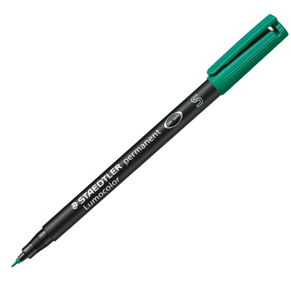  Pennarello Lumocolor Permanent 313 - punta 0,4 mm - verde - Staedtler 