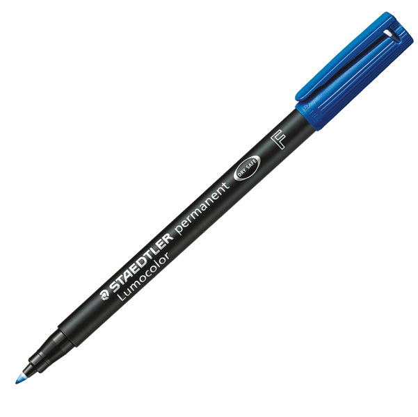  Pennarello Lumocolor Permanent 318 - punta 0,6 mm - blu - Staedtler 