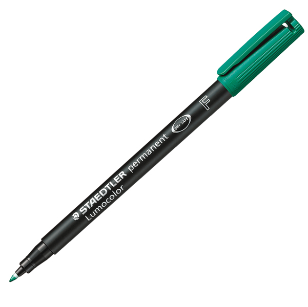  Pennarello Lumocolor Permanent 318 - punta 0,6 mm - verde - Staedtler 