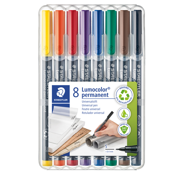  Pennarello Astucci Lumocolor Permanent 313 - punta 0,4 mm - colori assortiti - Staedtler 