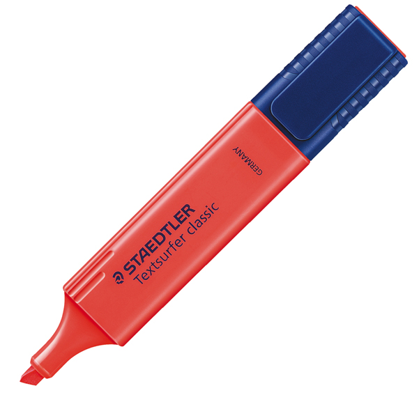  Evidenziatore - Textsurfer Classic - punta a scalpello - tratto1 - 5 mm - rosso - Staedtler 