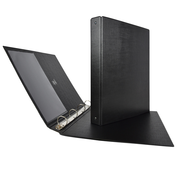  Raccoglitore Stelvio - 22 x 30 cm - 4 anelli a R 25 mm - dorso 3 cm - nero - Sei Rota 