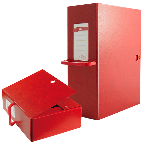  Scatola archivio Big 200 - con maniglia - dorso 20 cm - 25 x 35 cm - rosso - Sei Rota 