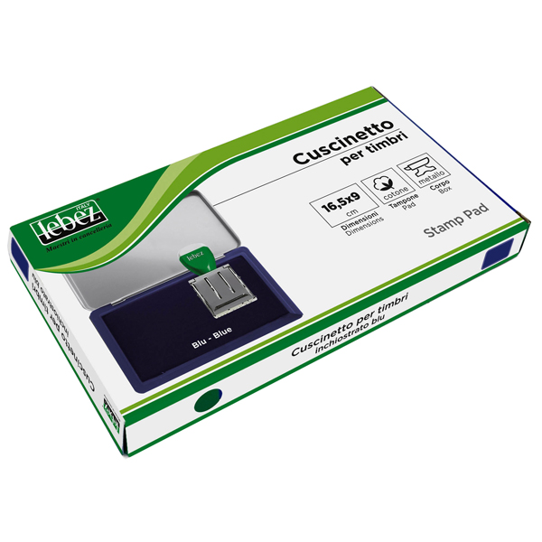  Cuscinetto per timbri - 16,5 x 9 cm - blu - Lebez 
