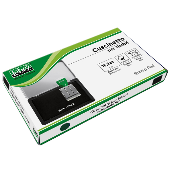  Cuscinetto per timbri - 16,5 x 9 cm - nero - Lebez 