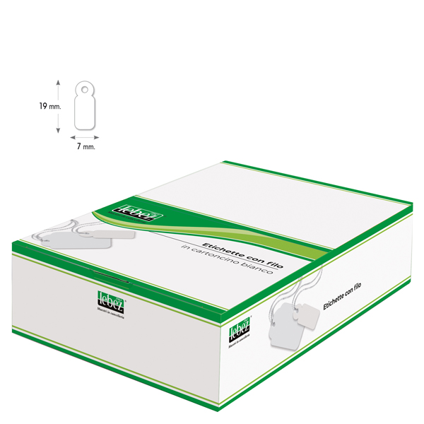  Etichette con filo A383 - 7 x 19 mm - bianco - Lebez - conf. 1000 pezzi 