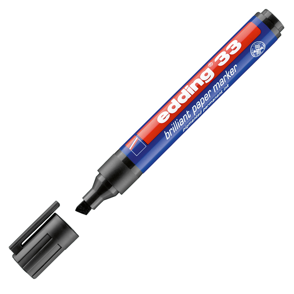  Marcatore permanente 33 - punta scalpello - da 1 a 5 mm - nero - Edding 