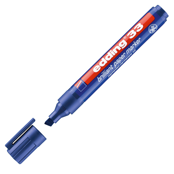  Marcatore permanente 33 - punta scalpello - da 1 a 5 mm - blu - Edding 