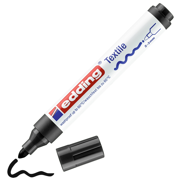  Marcatore per tessuto 4500 - punta tonda - da 2 a 3mm - nero - Edding 