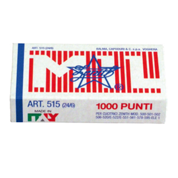  Punti 515 - 24/6 - acciaio naturale - metallo - Zenith - conf. 1000 punti 